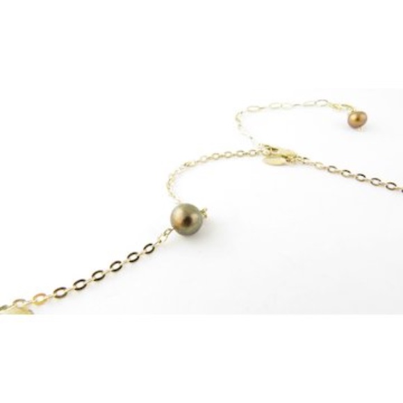 Vintage 14 Karat Yellow Gold Grey Pearl and Citrine Necklace #4169 - Picture 5 of 8